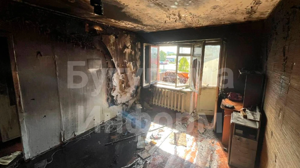 Сгоревшая квартира в Бугульме на улице Чайковского