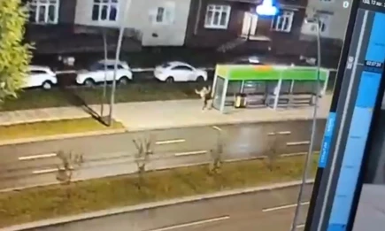 Разбивший стеклянную стену остановки нижнекамец попал на видео - НТР 24