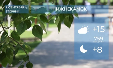 Прогноз погоды в Нижнекамске на 9-е сентября 2025 года - НТР 24