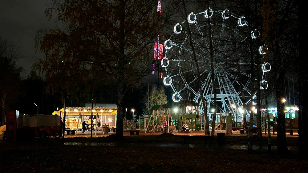 колесо обозрения в парке семья в нижнекамске