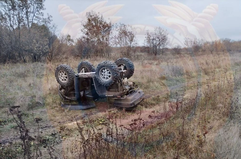 перевернувшийся квадроцикл в Бавлинском районе Татарстана возле села Исергапово