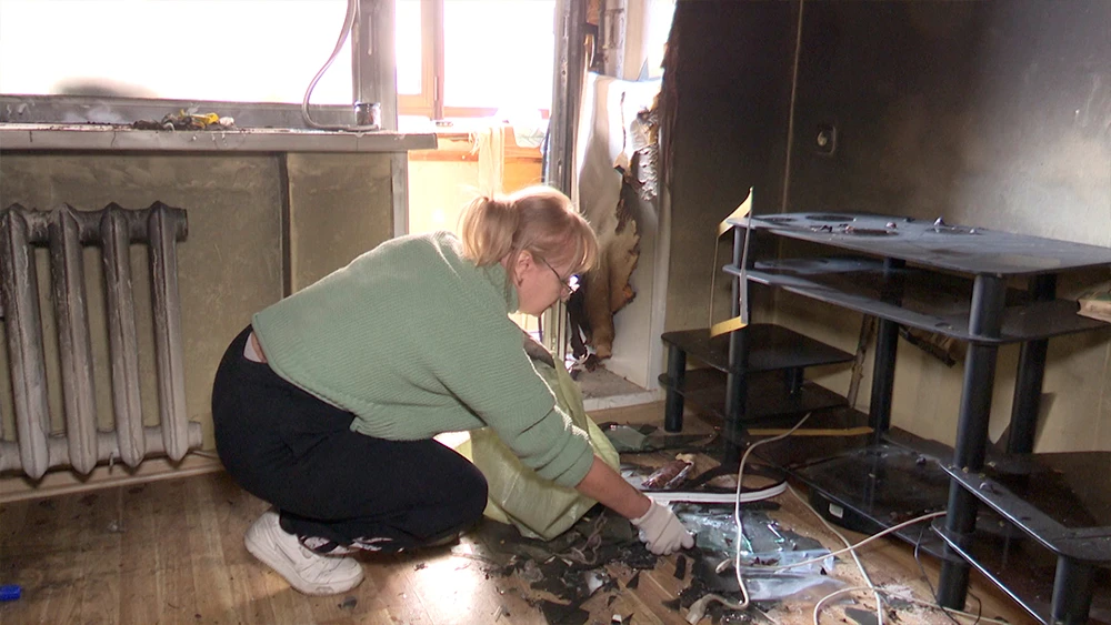 Устранение последствий пожара в квартире преподавателя педколледжа Нижнекамска