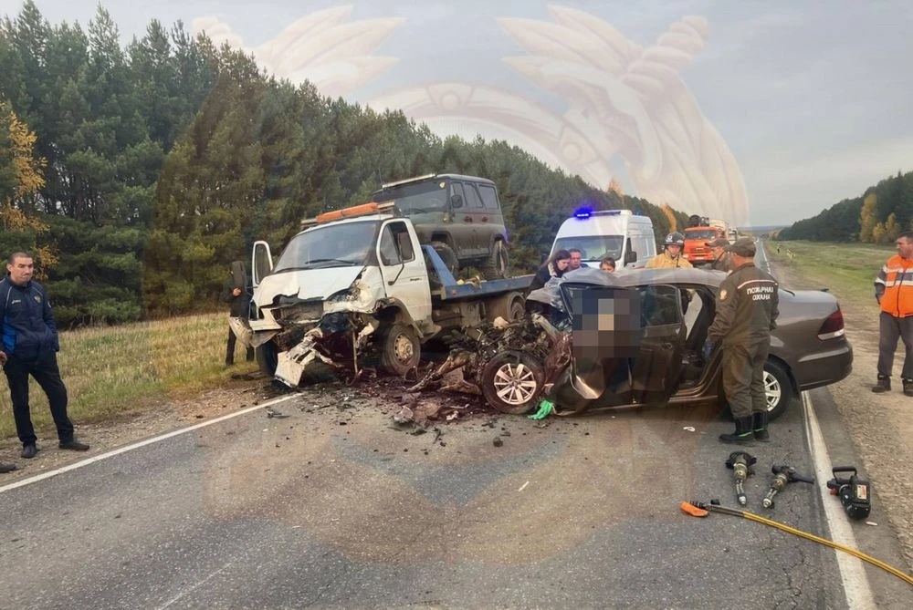 место дтп на трассе Псеево — Крынды в Агрызском районе Татарстана 11 октября