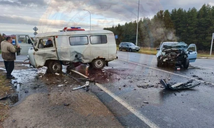 В Татарстане водитель Hyundai погиб при столкновении с «буханкой», выезжавшей с АЗС - НТР 24