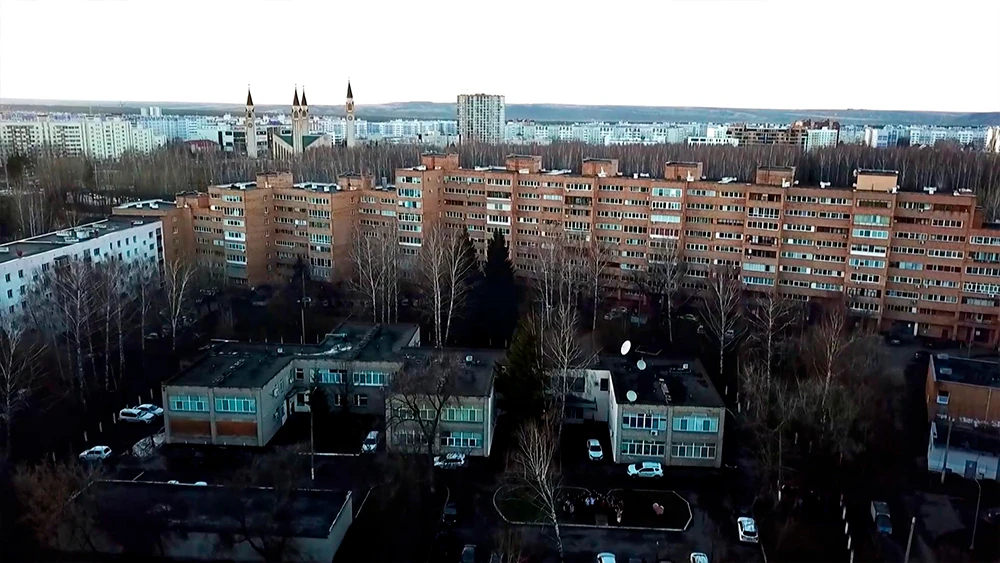 Осень в Нижнекамске вид с высоты птичьего полета