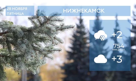 Прогноз погоды в Нижнекамске на 28-е ноября 2025 года - НТР 24