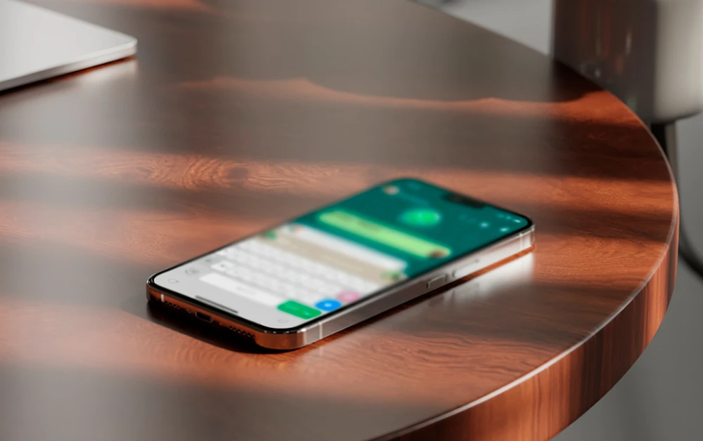 смартфон лежит на столе