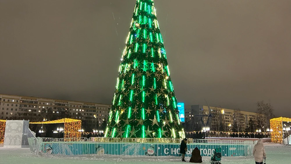 Новогодняя ёлка в нижнекамском парке Нефтехимиков