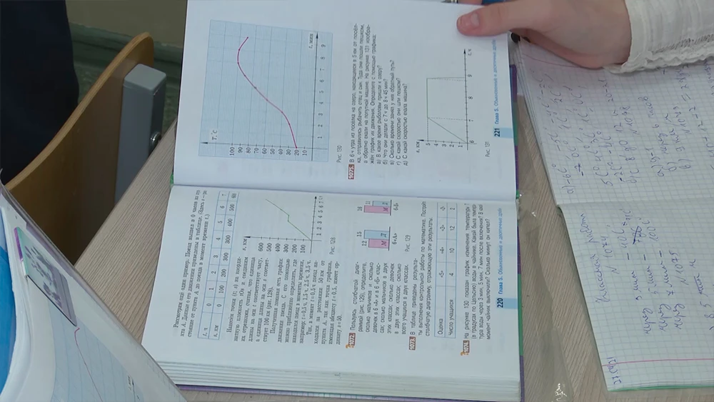 Школьный учебник на парте