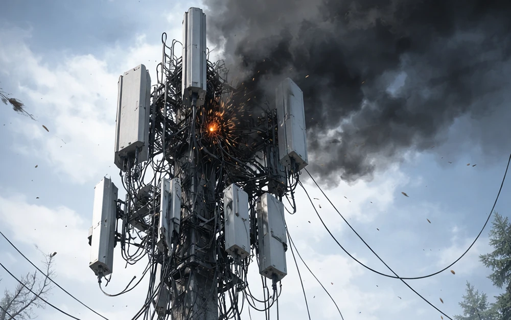 пожар на вышке сотовой связи