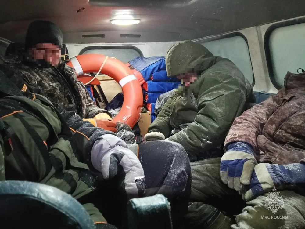 Спасённые в Мензелинском районе Татарстана рыбаки