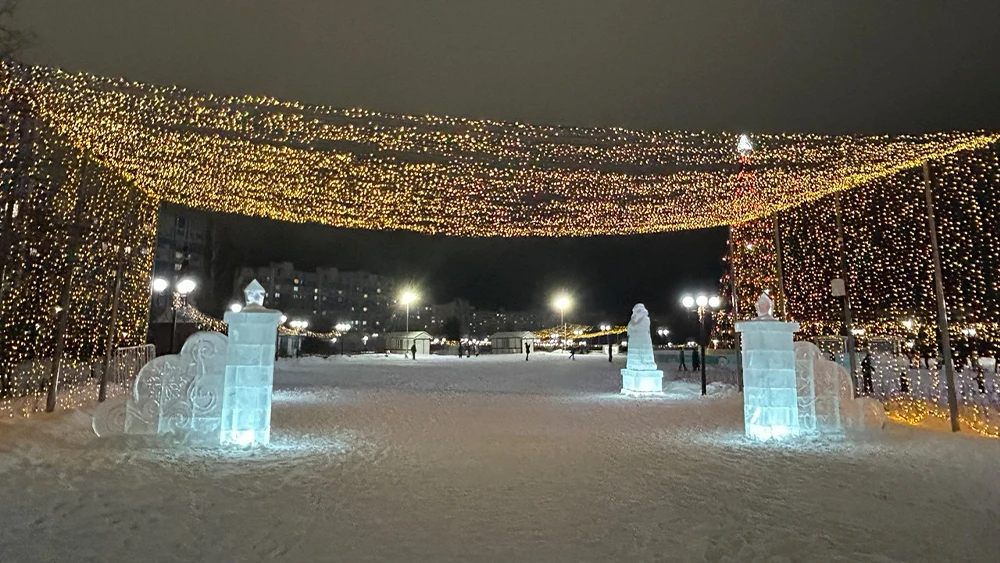 Новогодние гирлянды в парке