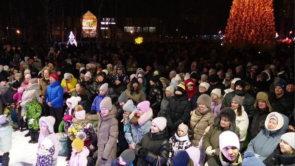 нижнекамцы на открытии ёлочного городка в парке Семья