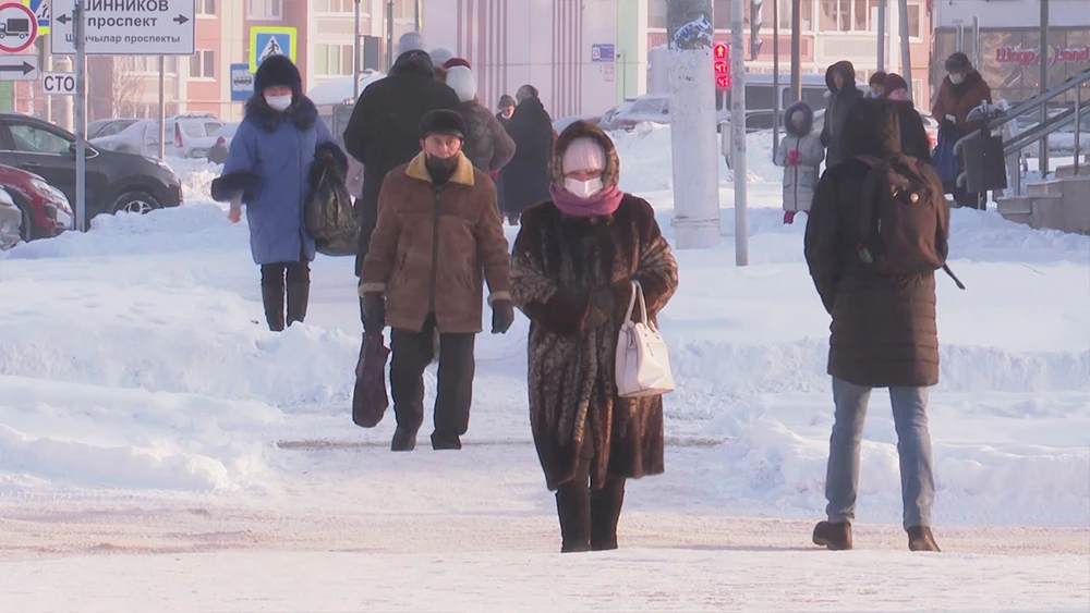 Морозная погода в Нижнекамске