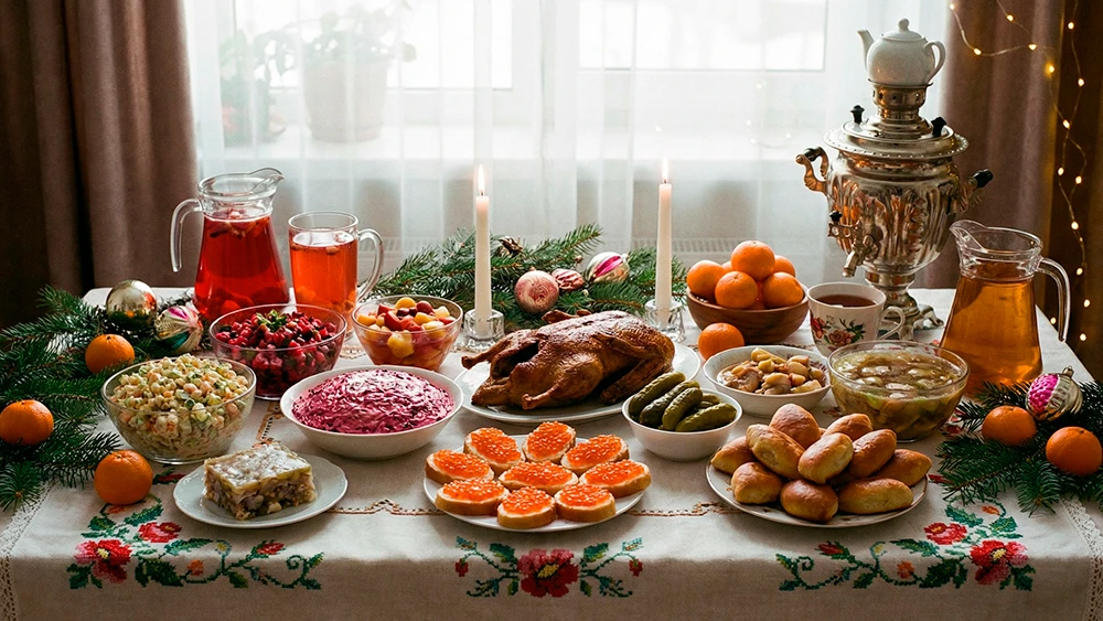 Российский новогодний стол