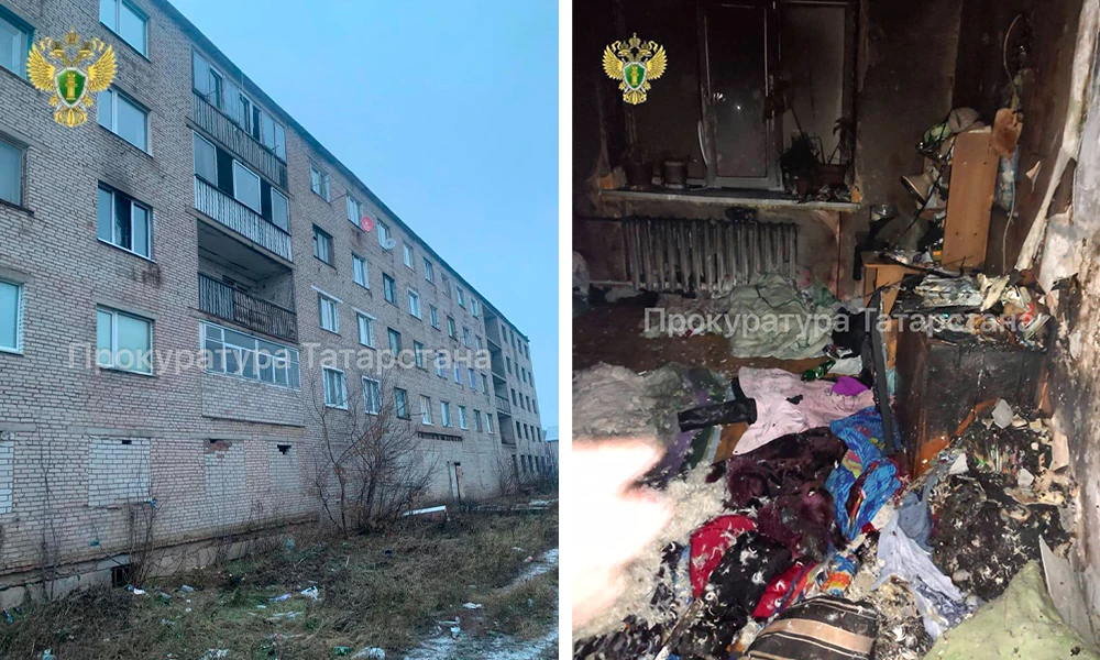 общежитие на улице Чайковского в Бугульме пожар