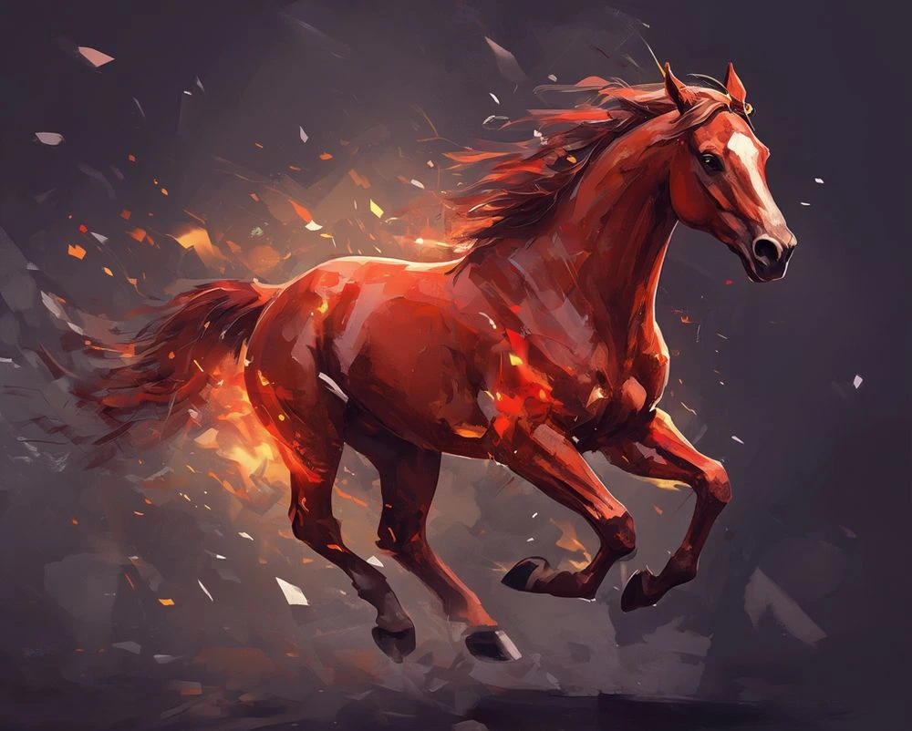 красная огненная лошадь