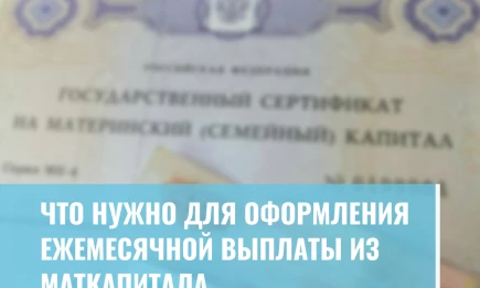 Что нужно для оформления ежемесячной выплаты из маткапитала - НТР 24