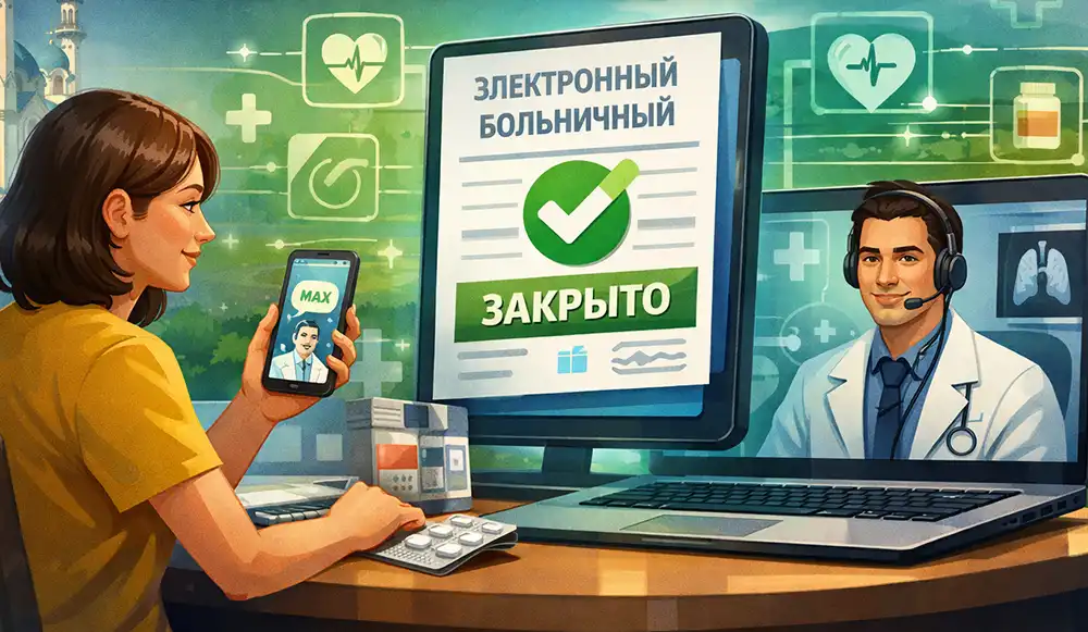 Татарстанцы смогут закрывать электронные больничные через мессенджер MAX