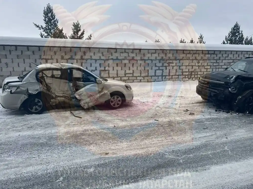 столкновение KIA и Haval 20 января в Тукаевском районе Татарстана
