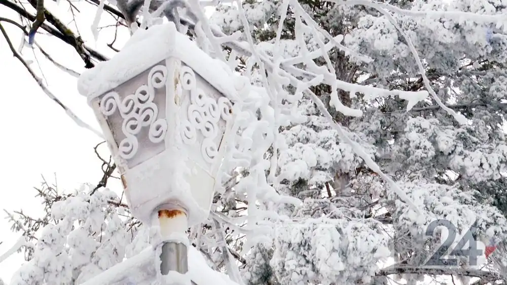 иней мороз фонарь