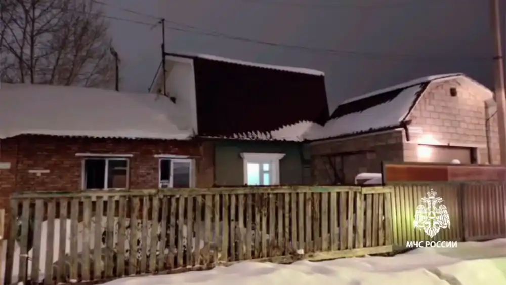 Дом в котором произошёл пожар в Альметьевске