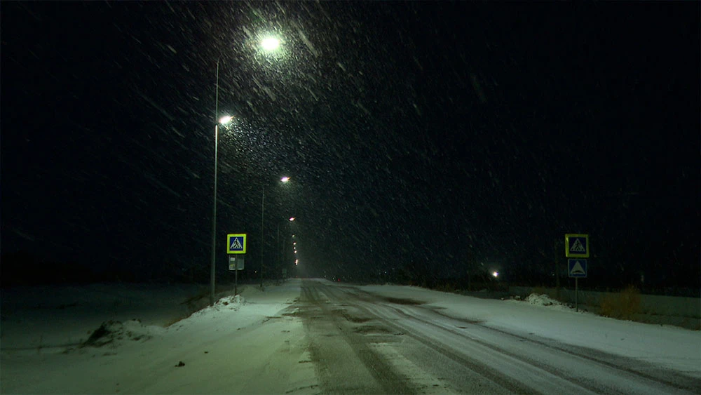 Метель на трассе в Татарстане