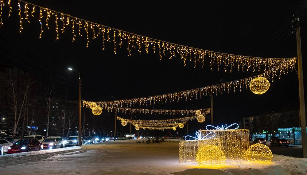 Новогоднее оформление Нижнекамска 2026 год