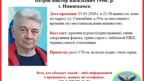 В Нижнекамске пропал престарелый мужчина в красной горнолыжной куртке - телеканал НТР 24