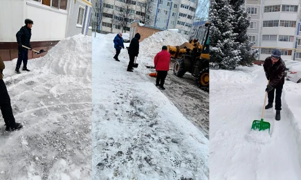 Акция «Помоги дворнику»: жители Нижнекамска выходят убирать снег во дворе - телеканал НТР 24