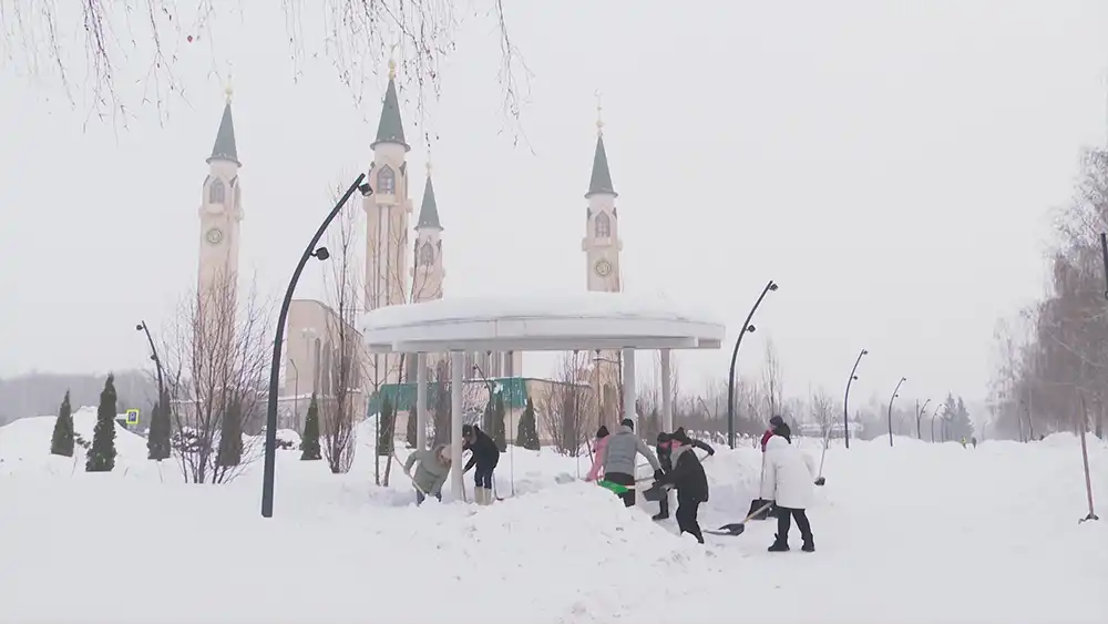 Мечеть в зимнем Нижнекамске