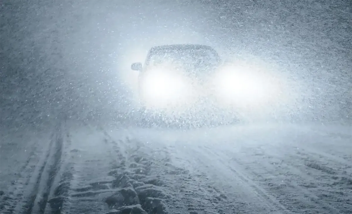 Метель на трассе в Татарстане