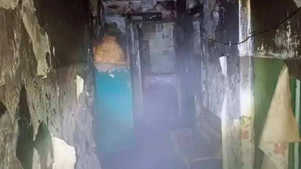 Общежитие после пожара