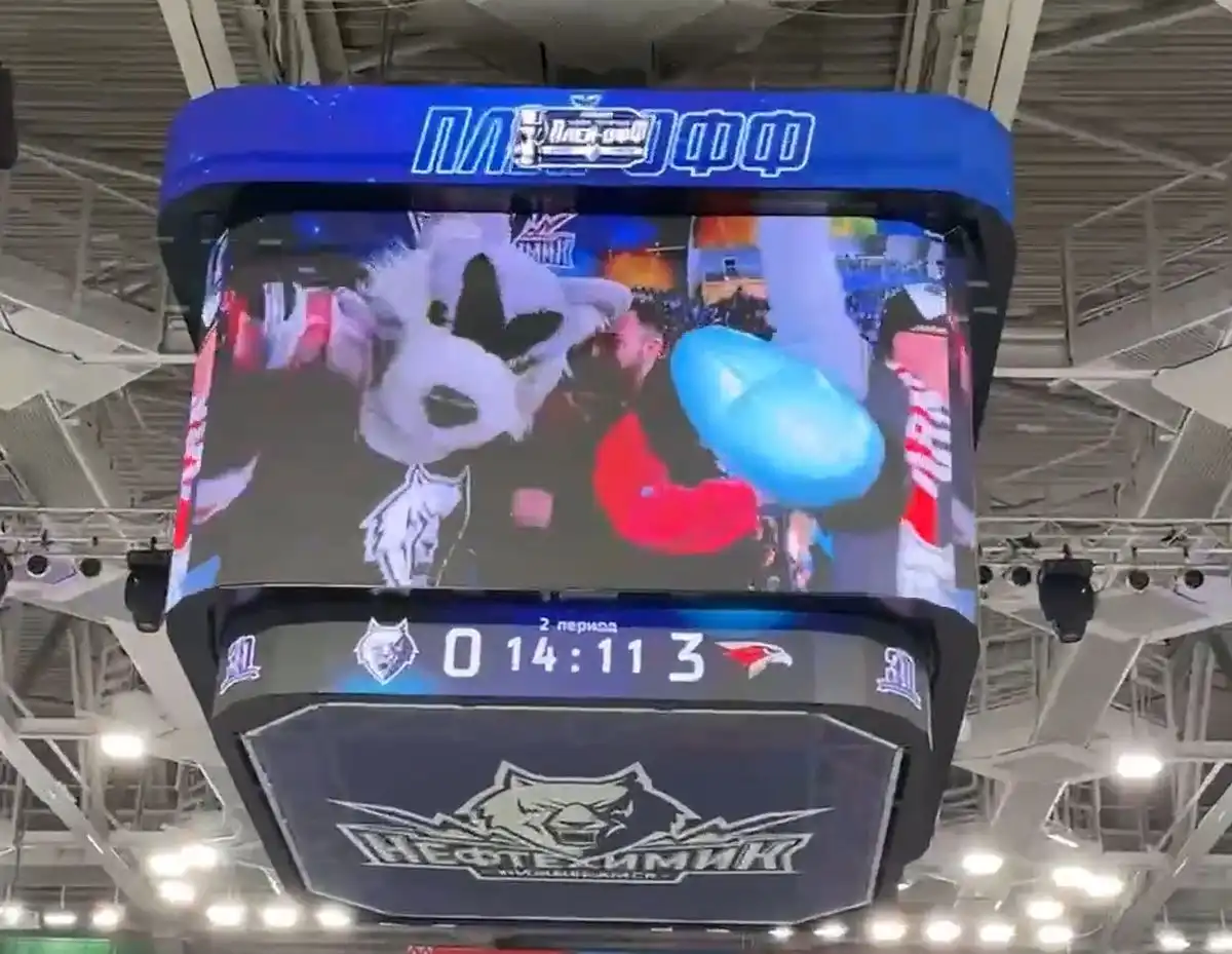 Гендер-пати во время матча Нефтехимик - Авангард в Нижнекамске