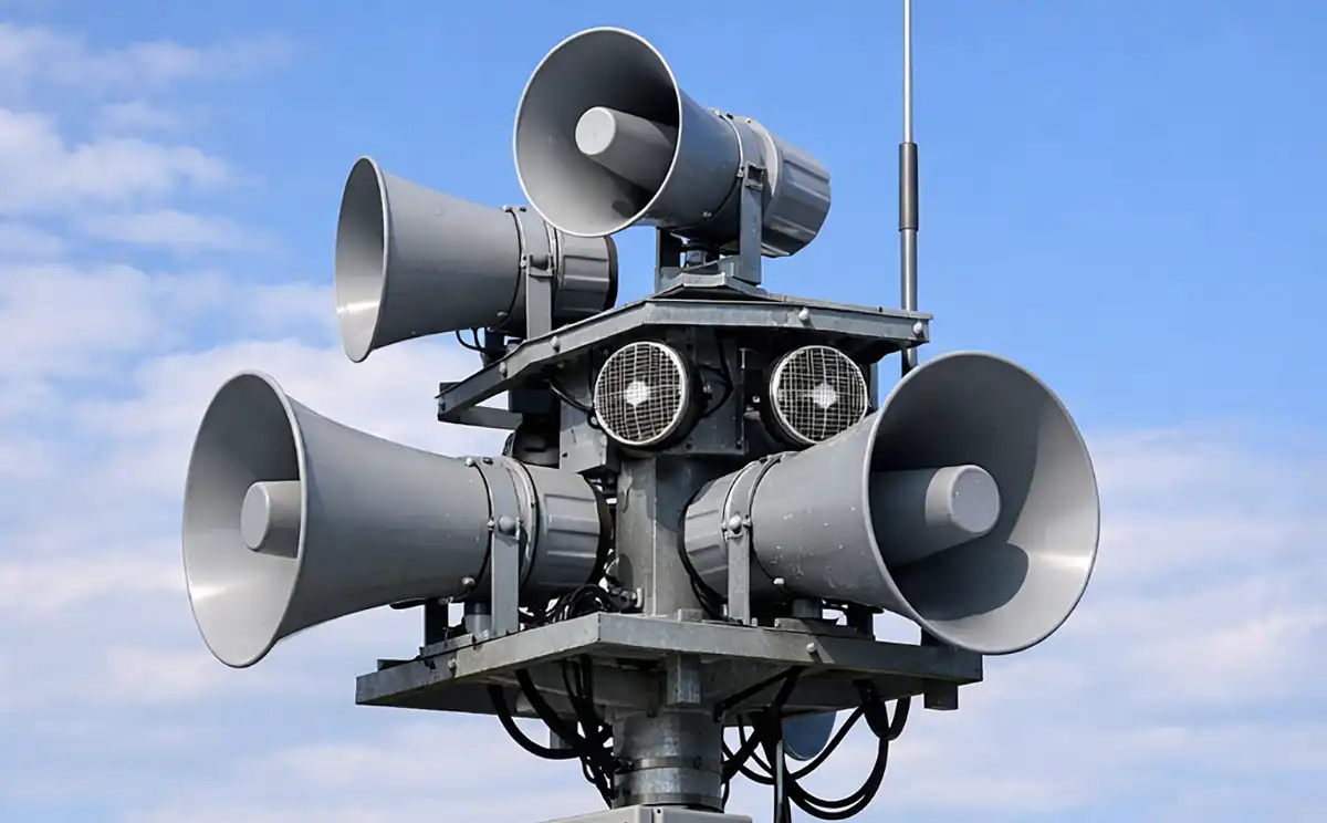 Речевая сиренная установка для оповещения о чрезвычайных ситуациях