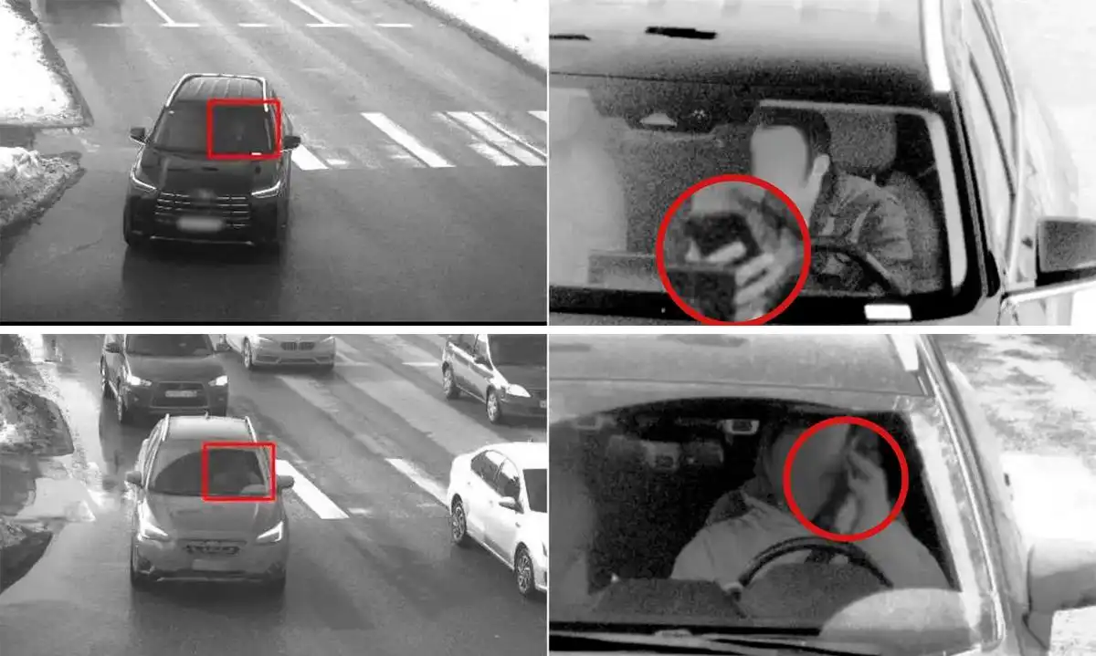 Водители с мобильными телефонами в руках