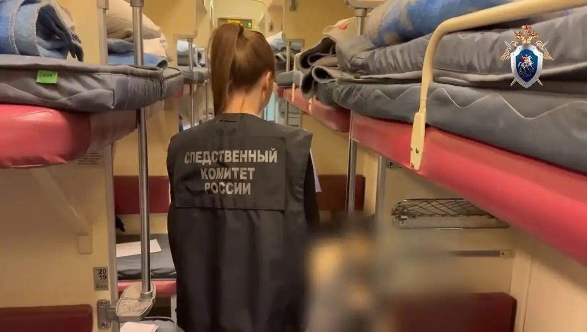 сотрудница СК в вагоне поезда