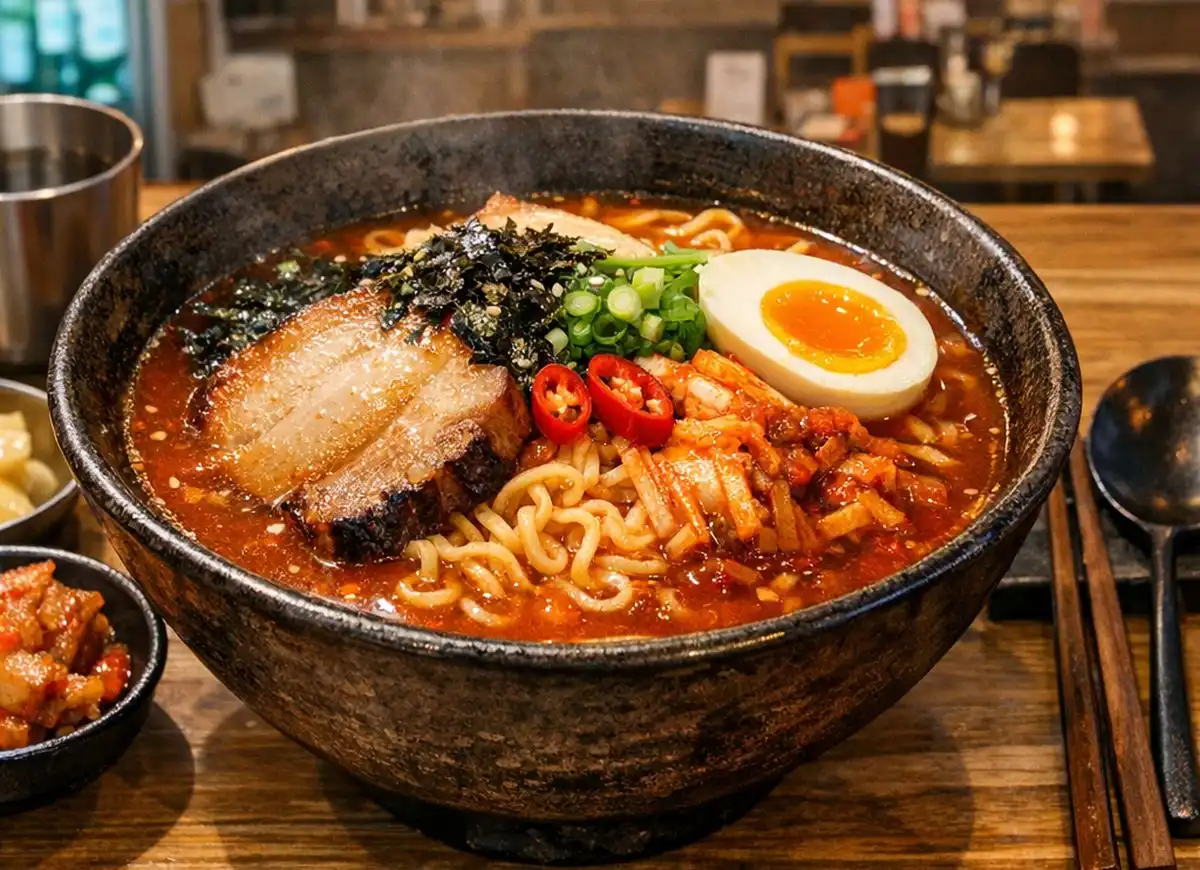 Блюдо корейской кухне в ресторане