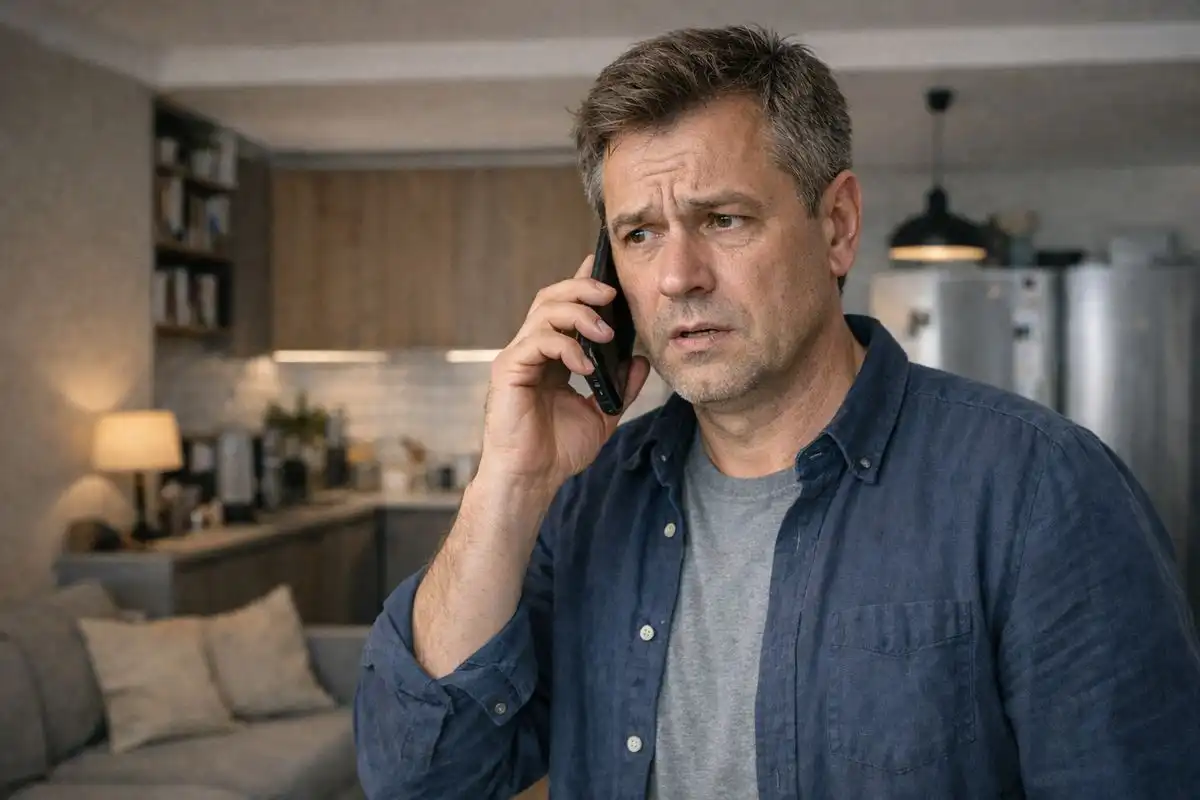 мужчина звонит по мобильному телефону