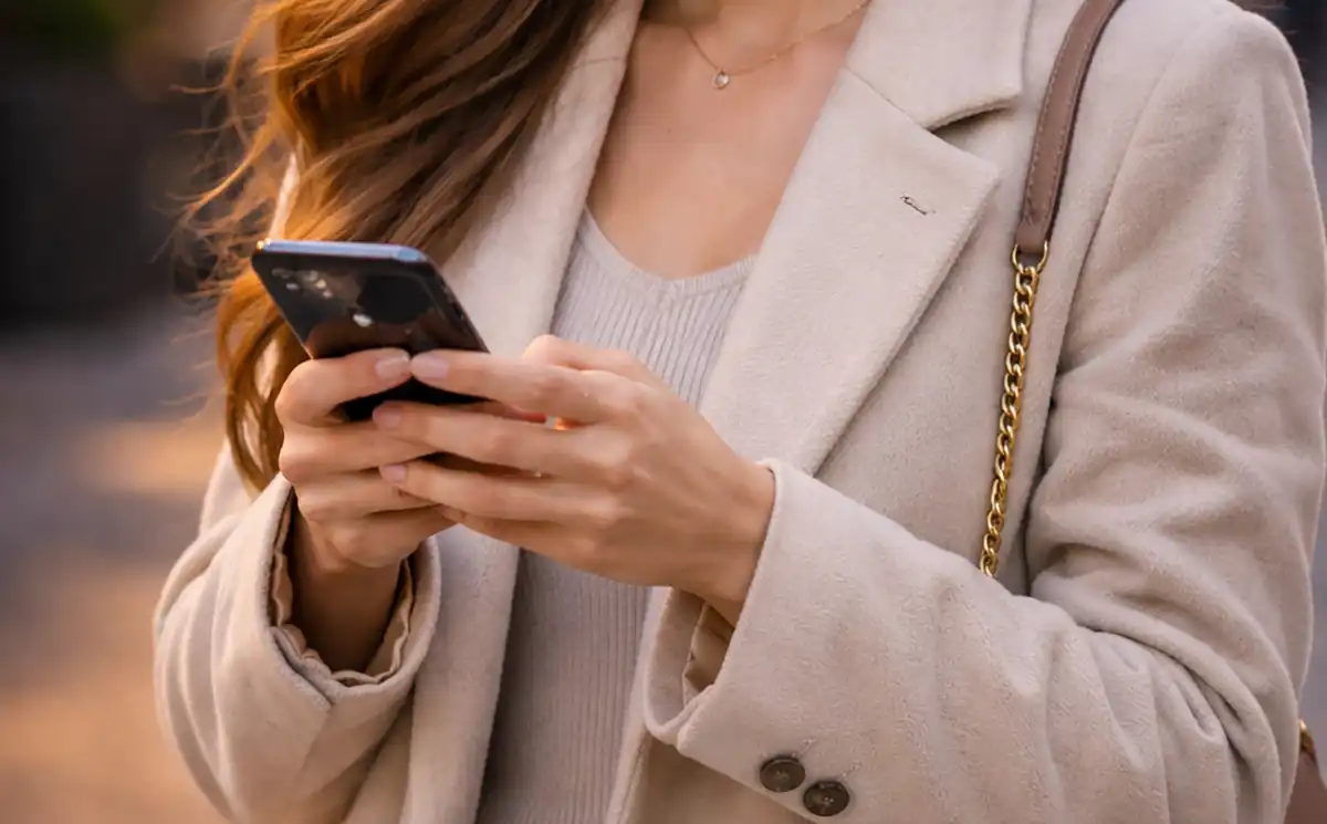 девушка со смартфоном в руках