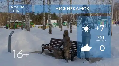 Прогноз погоды в Нижнекамске на 25-е марта 2026 года - телеканал НТР 24