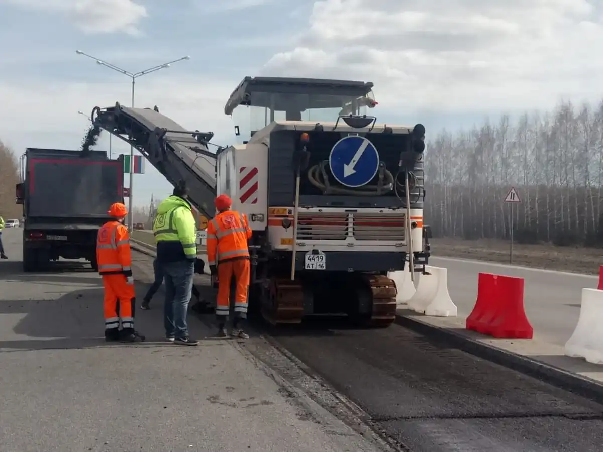 Ремонт дороги в Нижнекамске