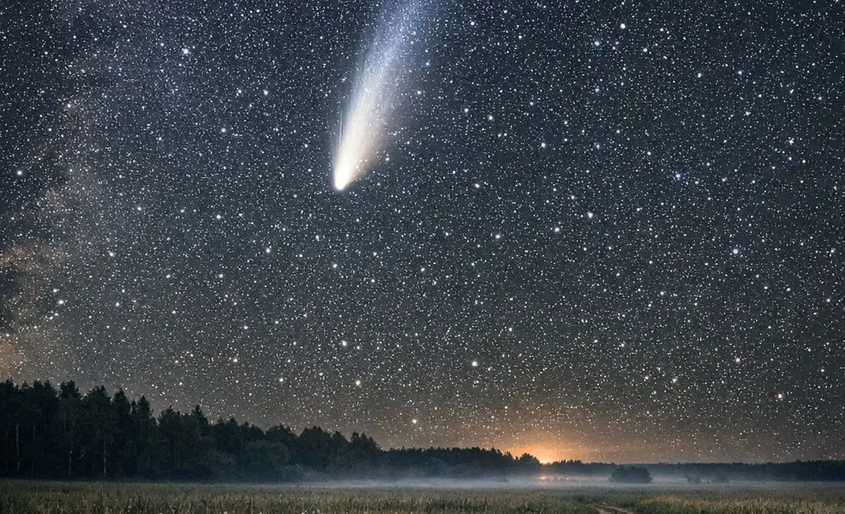 комета в ночном небе