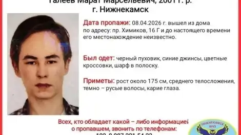 В Нижнекамске ищут пропавшего неделю назад молодого человека - телеканал НТР 24
