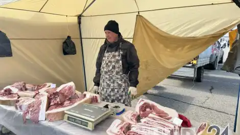 Фермер торгует на сельхозярмарке в Нижнекамске