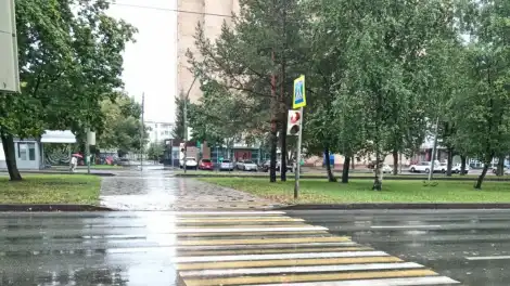 пешеходный переход у остановки Городской парк в Нижнекамске