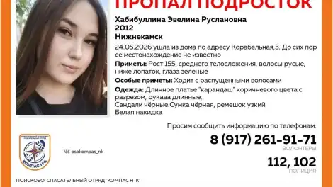 ориентировка на поиск Эвелины Хабибуллиной