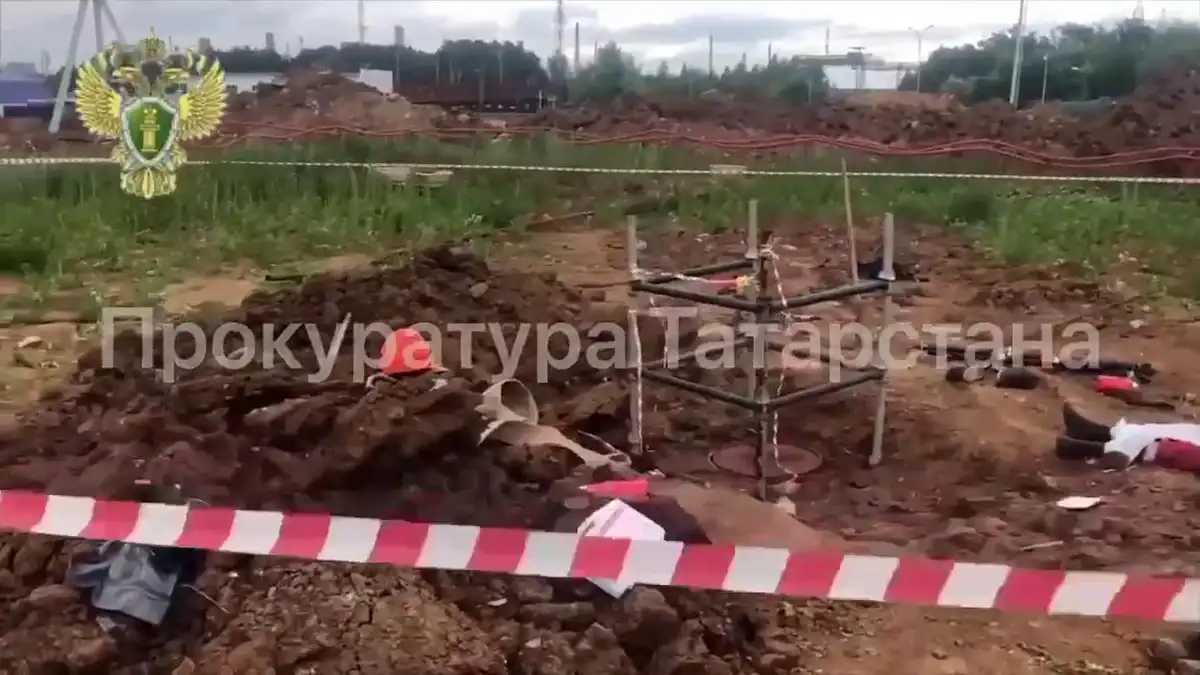Место гибели двух рабочих в Нижнекамске