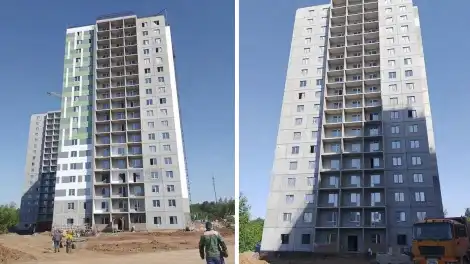 строящиеся дома в 29-м микрорайоне Нижнекамска