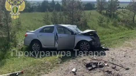 Лада Гранта после ДТП 4 июня в Татарстане